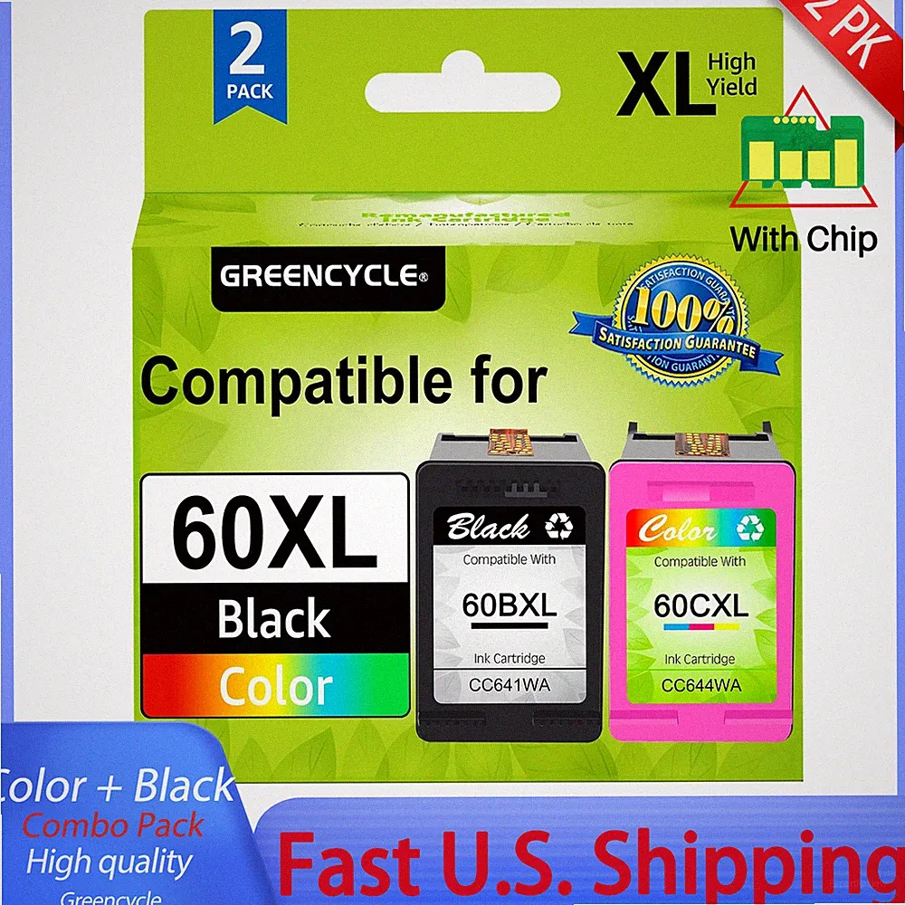 1PK Combo Pack Ink Cartridge Compatible With HP 60XL for PhotoSmart C4600 C4610