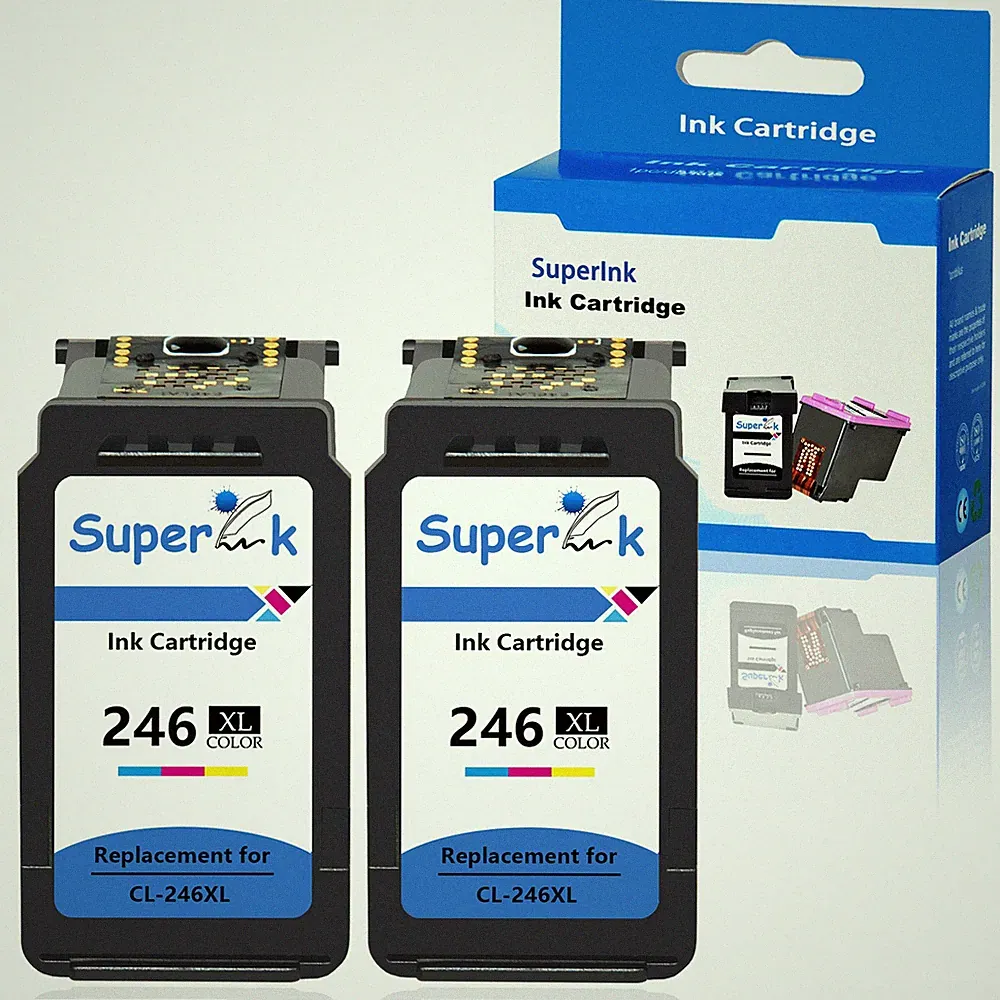 2x CL-246XL Tri-color Ink Cartridge for Canon PIXMA iP2820 MG2420 MG2520 Printer