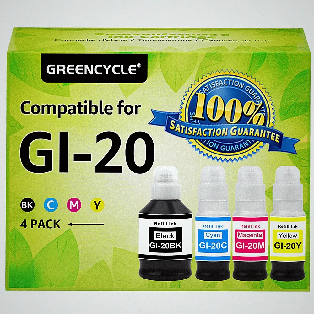 GI20 GI-20 Refill Ink Bottle for Canon G6020 G7020 G5020 MegaTank Printers BMCY