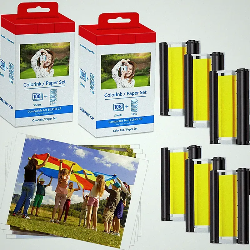 Greencycle 2Set Kp-108In Compatible Canon Selphy Cp1500 Ink And Paper 6 Color