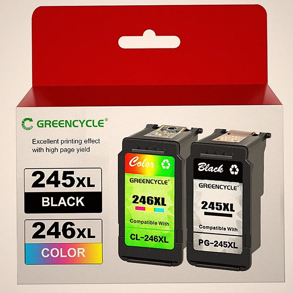 GREENCYCLE PG-245XL CL-246XL Ink Cartridge for Canon IP2820 MG2555 TS3322 MX490