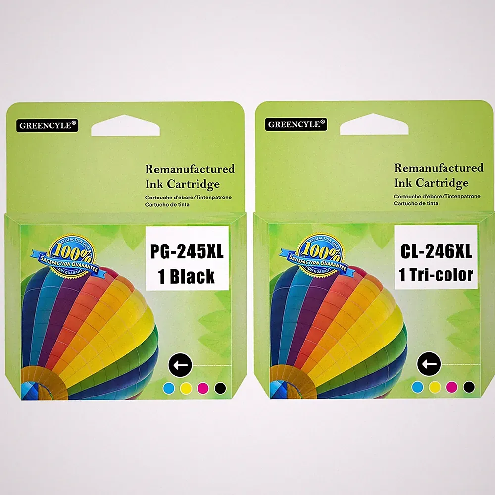 Greencycle PG245 CL246 XL Ink Cartridges for Canon PIXMA MG3000 MG3022 MG2400