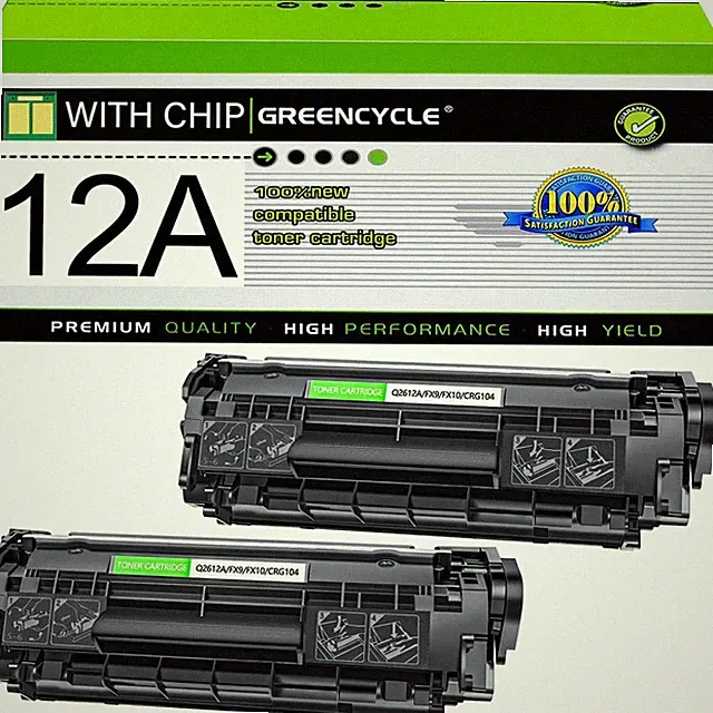greencycle Q2612A Toner Cartridge Replacement Compatible for HP 12A Black Toner