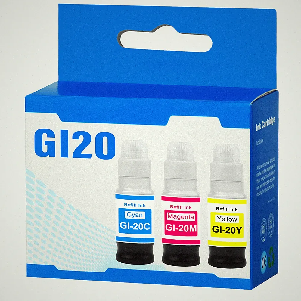 High-Quality GI-20 Compatible Ink – 210ml CMY Bottles for Canon MegaTank Printer