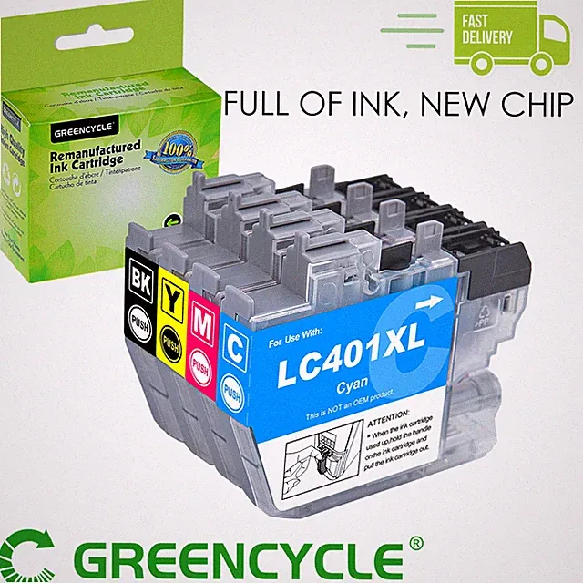 LC401XL Color Ink Cartridge Fit For Brother MFC-J1010DW MFC-J1170DW MFC-J1012DW